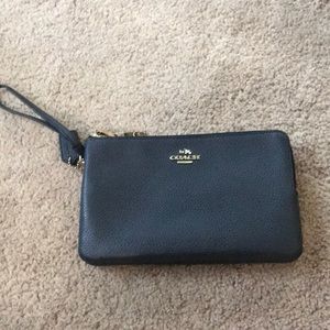 Coach Navy blue wristlet
